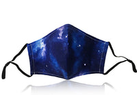 Washable Reusable Triple-Layer Cotton Cloth Face Mask cover with Filter Pocket Made in USA-Space Galaxy
